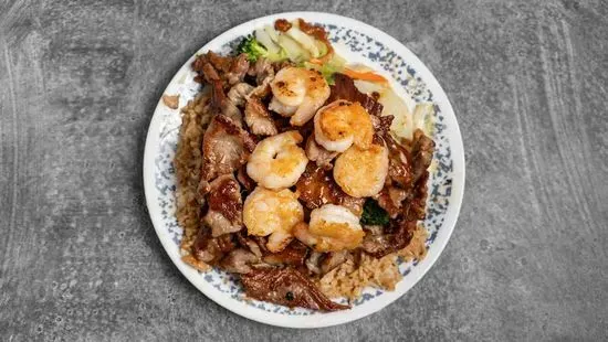 4. Beef with Shrimp Teriyaki