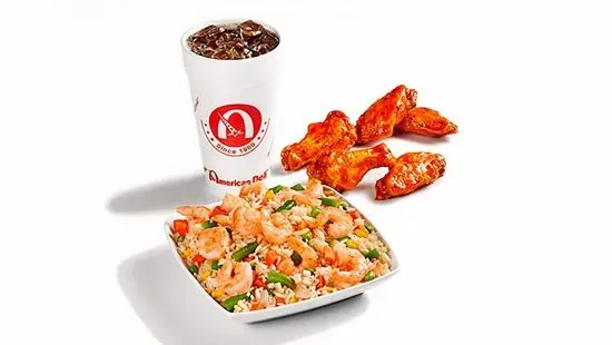 Shrimp Fried Rice and 5pc Wings Combo