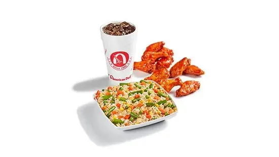 Vegetable Fried Rice and 10pc Wings Combo 