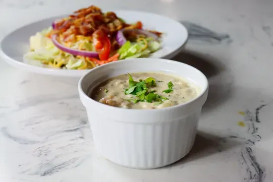 Cup of Seafood Chowder & Side Salad