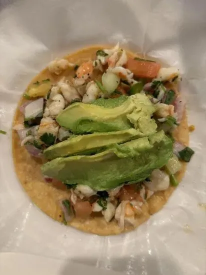 Tostada de Ceviche Shrimp or fish