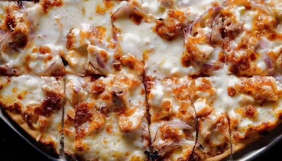 Roasted Chicken Bacon & Red Onion White Pizza