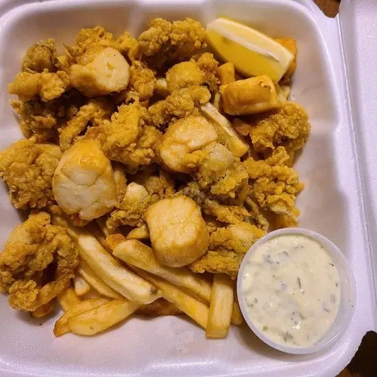 Fried Scallop & Clam plate 