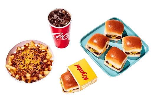 5 CHEESE KRYSTALS WITH CHILI CHEESE FRIES COMBO