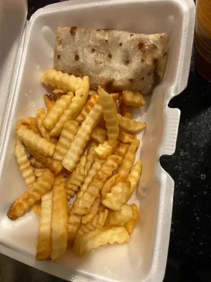 Burrito De Queso Y Frijoles Con Papas