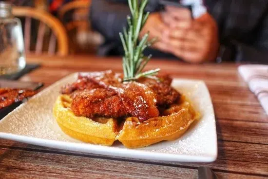 Crispy Coconut Chicken & Waffles