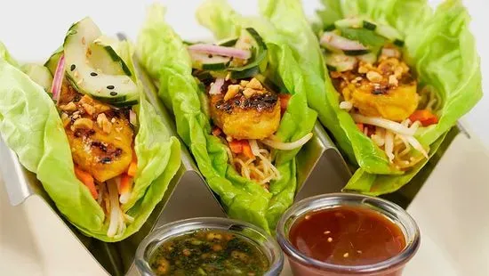 Asian Chicken Lettuce Wrap Tacos