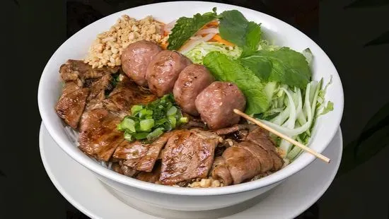 67. Bun Thit Nem Nuong (Vermicelli with Grilled Pork and Grilled Pork Patty)