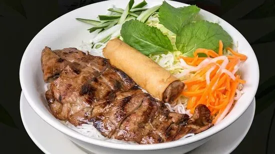 63. Bun Thit Nuong Cha Gio (Vermicelli with Grilled Pork and Egg Rolls)