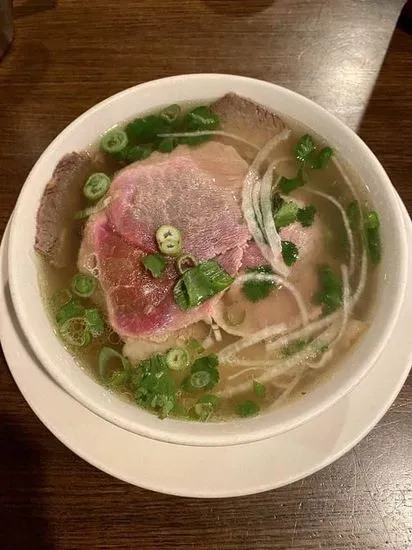 28. Pho Tai Nam Gau (Beef Noodle Soup with Rare Eye Round, Well-Done Flank and Brisket)