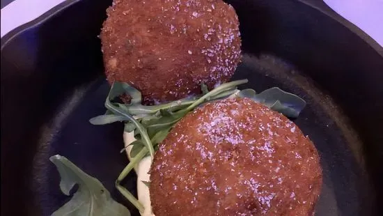 Traditional Beef Arancini Stuffed with Mozzarella