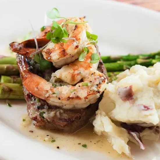 Steak with Shrimp Scampi