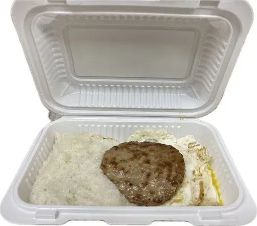 Grits With Eggs And Meat