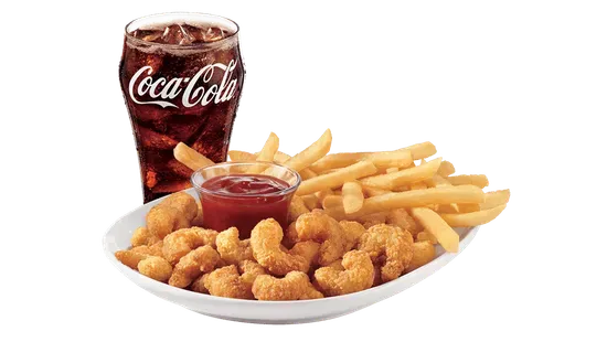 Popcorn Shrimp Basket w/Drink