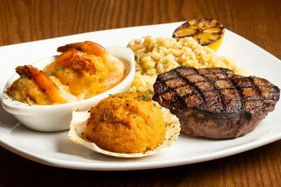 3-Way Sirloin* & Baked Stuffed Shrimp Combo with Seafood Stuffie