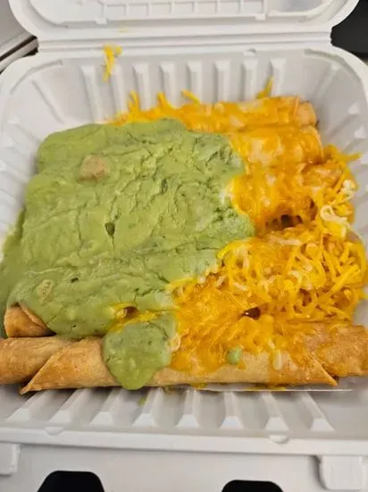 5 Rolled Tacos Cheese & Guacamole Tacos