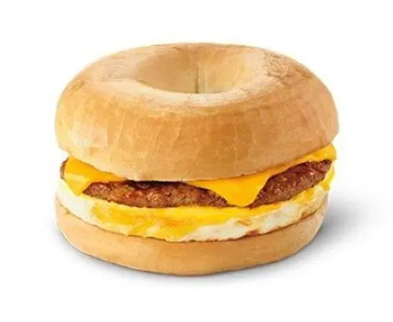 Sausage Bagel Breakfast Sandwich