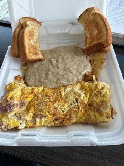 1/2 Lb. Corned Beef and Cheese Omelette