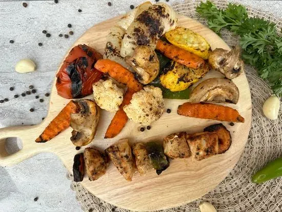 Grilled Vegetables - Served with Your Choice Skewer Chicken, Lamb or Beef