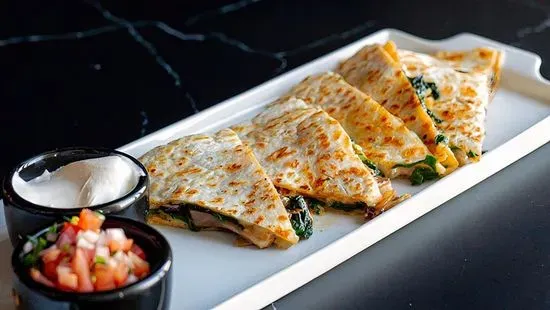Spinach and Mushroom Quesadilla
