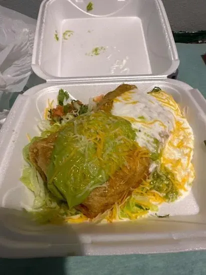 Shredded Beef Chimichanga Fried Burrito