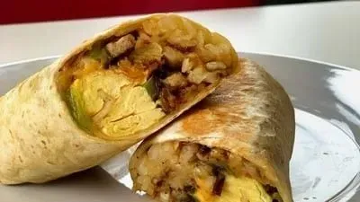 Bacon BBQ Breakfast Burrito