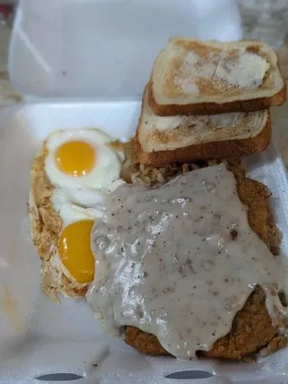 Chicken Fried Steak with 2 Eggs 