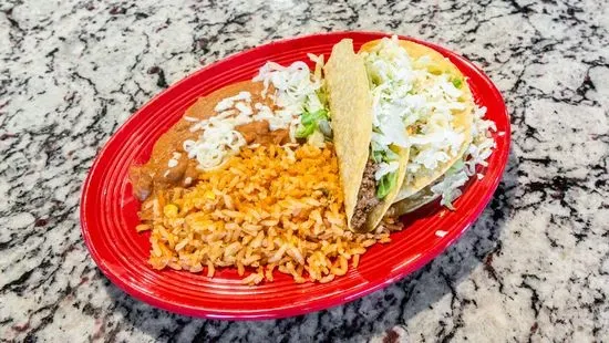 13. 2 Tacos, Rice & Beans