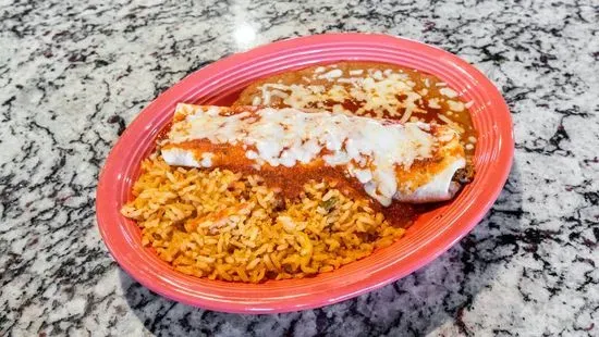 2. Beef Burrito, Rice & Beans