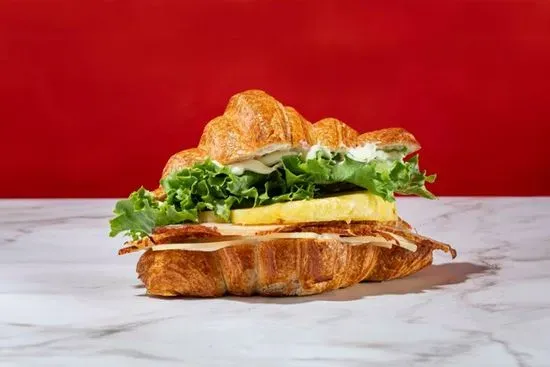 Turkey & Pineapple on a Whole Wheat Croissant