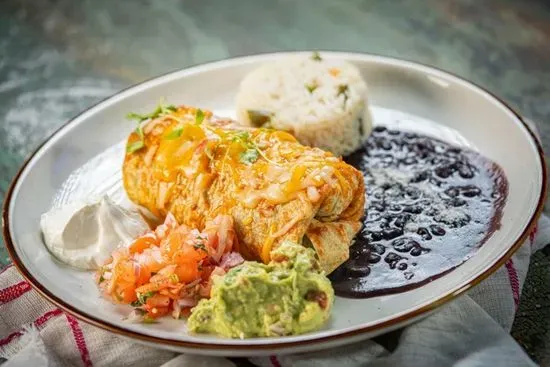 Skirt steak Enchilada Style Burrito