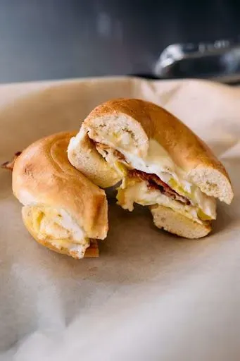 Meat, Egg And Cheese On A Bagel