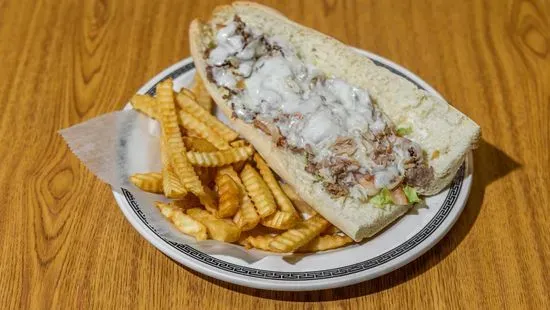 Cheese Burger, Small Chips, Can Of Soda