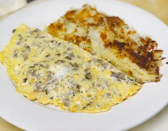 Cheesesteak Three Egg Omelette Breakfast