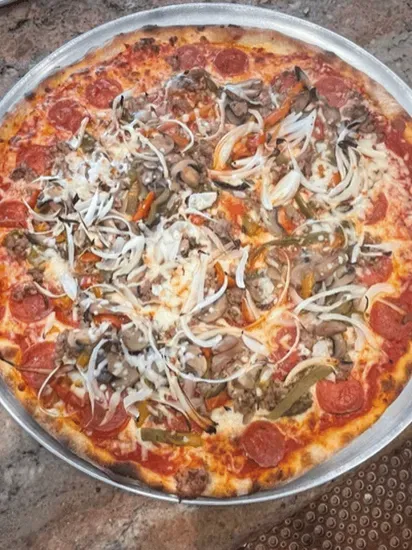 Villa Special sausage pepperoni peppers onions mushrooms 