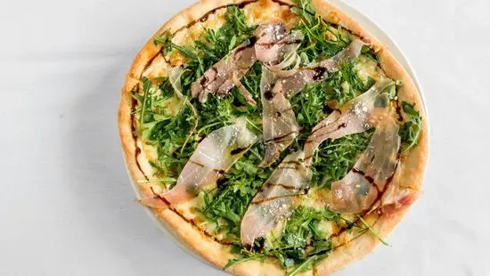 Greens on White Pizza