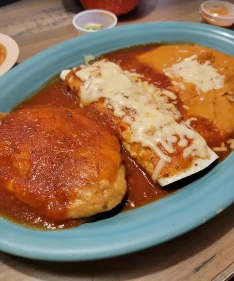 13. 1 Beef Burrito, 1 Chile Poblano