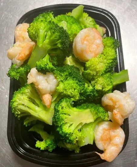 D6. Steamed Jumbo Shrimp with Broccoli