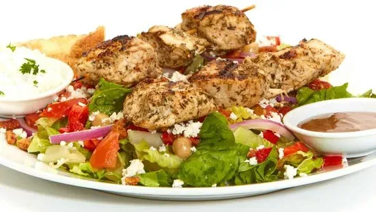 MEDITERRANEAN SALAD w/ GRILLED CHICKEN KEBOB