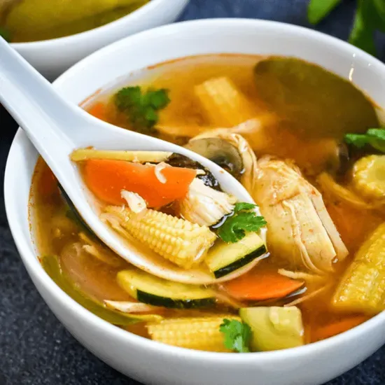 Vegetables Tom Yam Soup for two