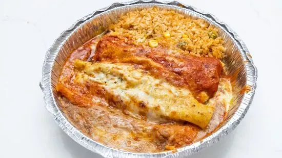 1. Chicken Enchilada Suiza, Burrito beef,  Enchilada cheese..