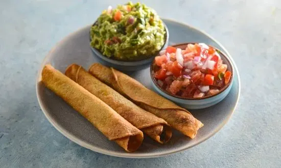 Shredded Beef Taquitos w Salsa and Guac