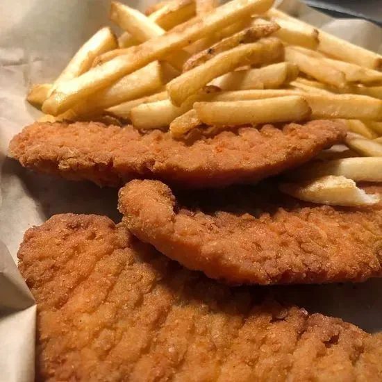 Basket of Crispy Chicken Fingers and Fries