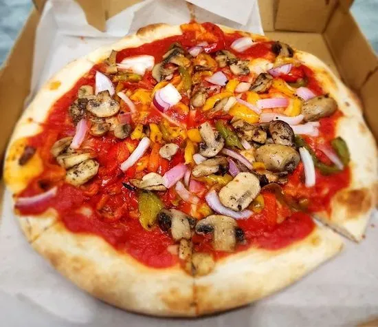 Personal Cheeseless Pie with Toppings