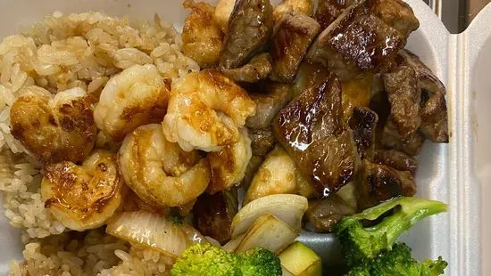 Hibachi Steak Chicken & Shrimp