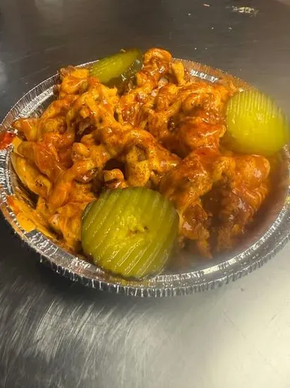 WAQAS spicy loaded fries with cheese &chicken tenders 