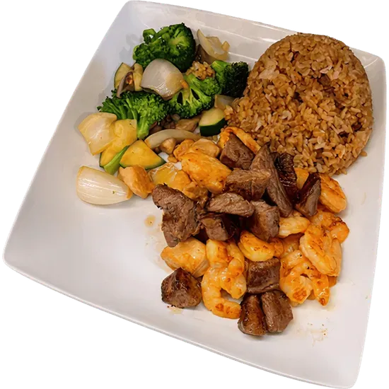 Hibachi Steak & Chicken & Shrimp