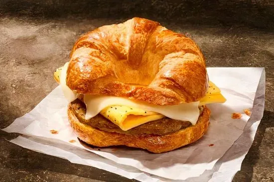 NEW Croissant Sausage, Egg & Cheese Sandwich