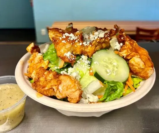 Buffalo Popcorn Chicken Salad