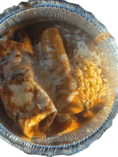 26. Burrito, Enchilada, Rice and Beans